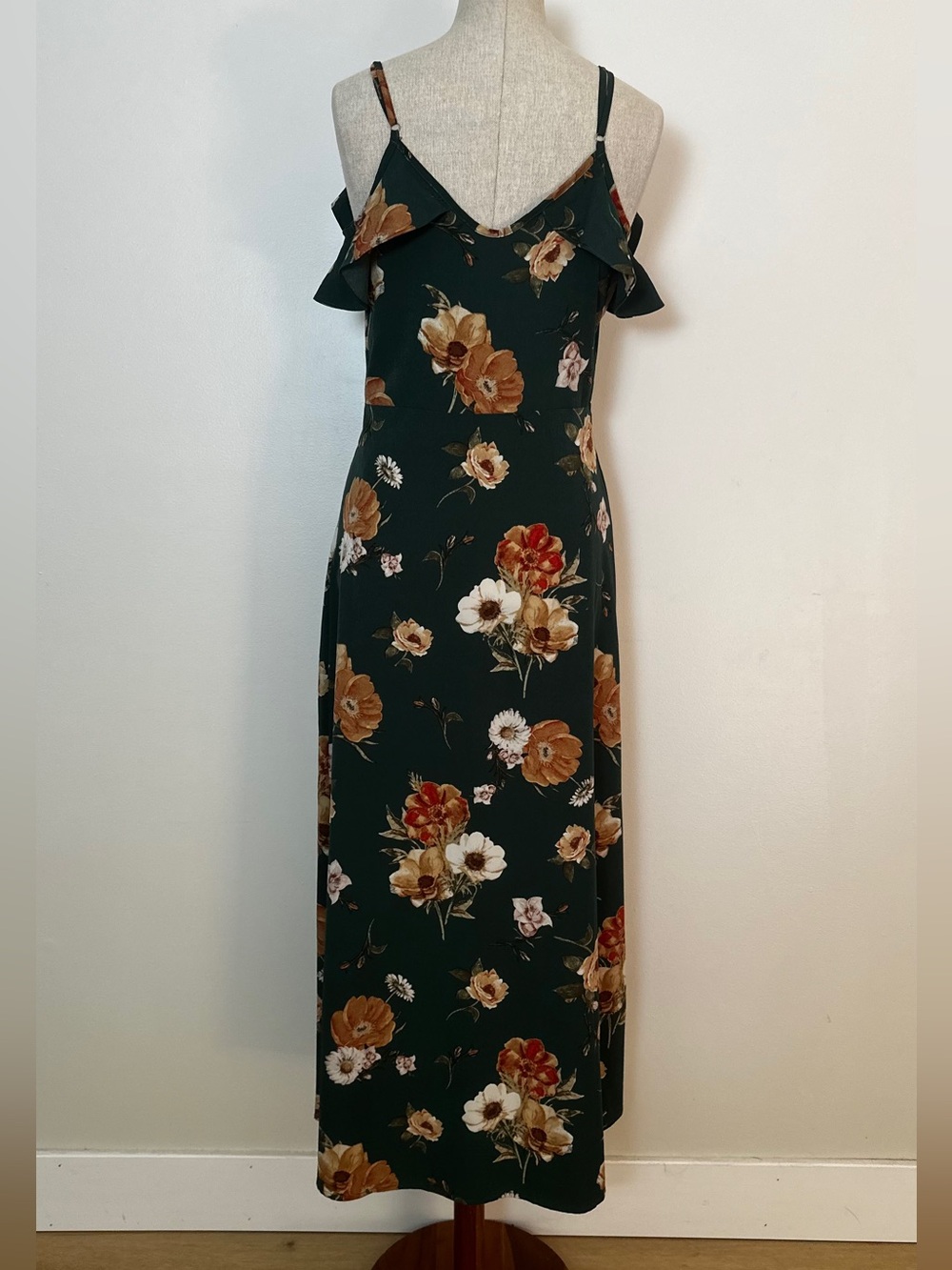 Altar'd State Emerald Green Floral Ruffle Maxi Dress - Picture 7 of 13